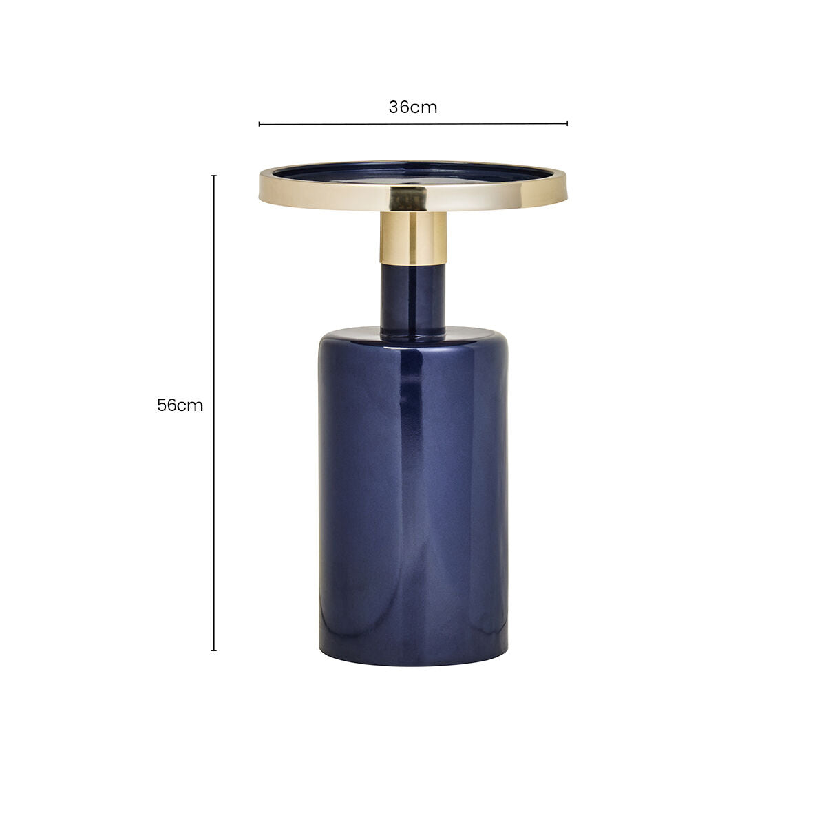 Elva Navy and Gold Finish Art Deco Side Table