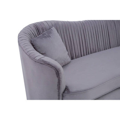 Franza Grey Pleated Velvet 3 Seater Sofa