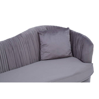Franza Grey Pleated Velvet 3 Seater Sofa