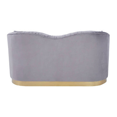 Franza Grey Pleated Velvet 2 Seater Sofa