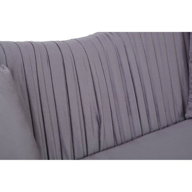 Franza Grey Pleated Velvet 2 Seater Sofa