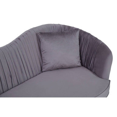 Franza Grey Pleated Velvet 2 Seater Sofa