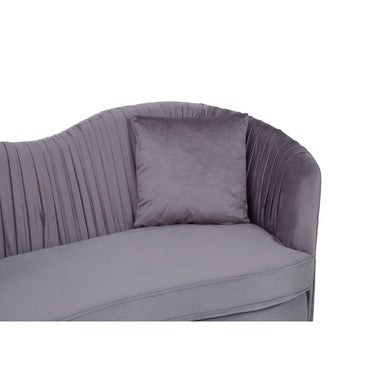 Franza Grey Pleated Velvet 2 Seater Sofa