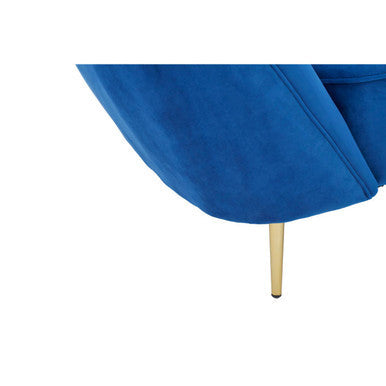 Felizia Midnight Blue Velvet Left Arm Chaise Longue