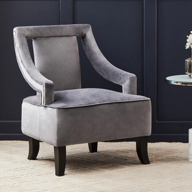 Faye Grey Velvet Chair