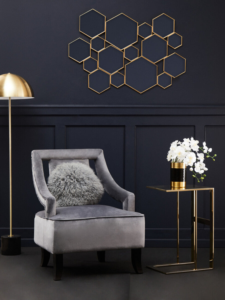 Faye Grey Velvet Chair