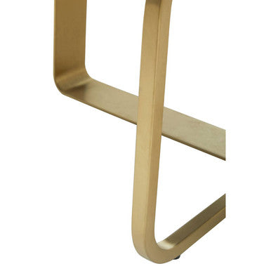 Lena Oak Veneer Coffee Table with Brushed Gold Base