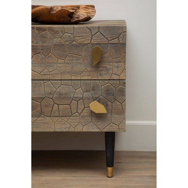 Malay Natural Recycled Elm Wood 4 Drawer Chest
