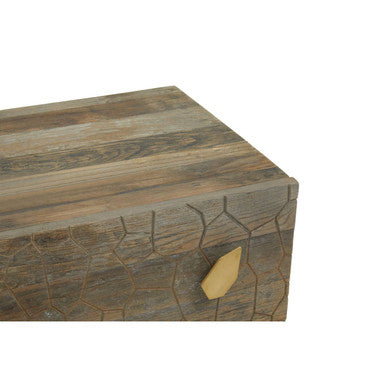 Malay Natural Recycled Elm Wood 4 Drawer Chest