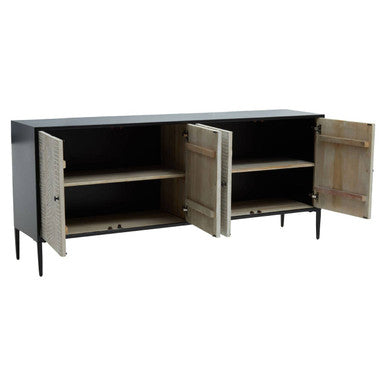 Luxor Grey Recycled Pine Wood 4 Door Sideboard