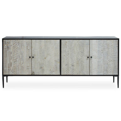 Luxor Grey Recycled Pine Wood 4 Door Sideboard