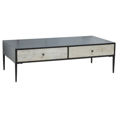 Luxor Grey Recycled Pine Wood Coffee Table with Drawers