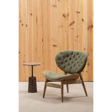 Vinsi Green Velvet Chair with Grey Elm Wood Frame