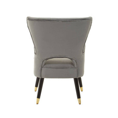 Sloan Grey Velvet Channel Tufted Armchair