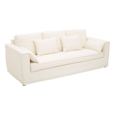 Menton Cream Linen 3 Seater Sofa
