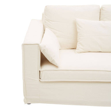 Menton Cream Linen 3 Seater Sofa