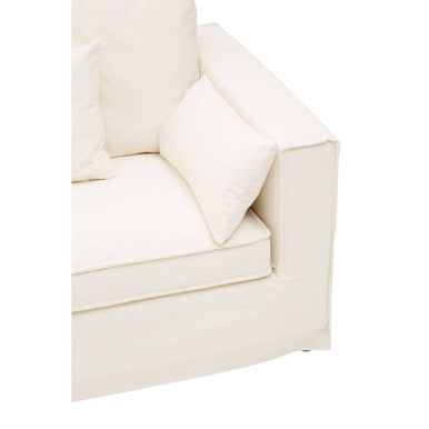 Menton Cream Linen 3 Seater Sofa