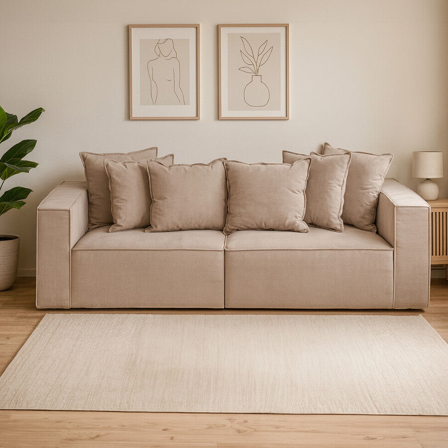Marseille Grey Linen 3 Seater Sofa