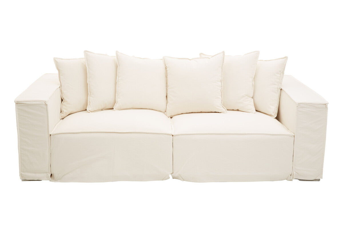 Marseille Cream Linen 3 Seater Sofa