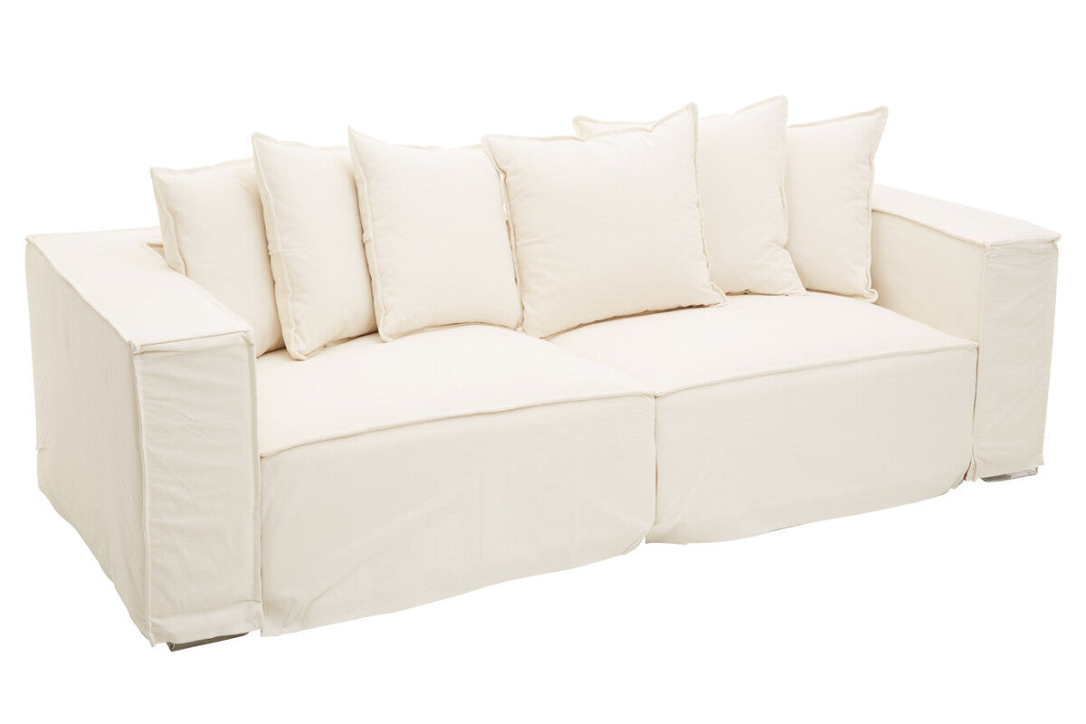 Marseille Cream Linen 3 Seater Sofa