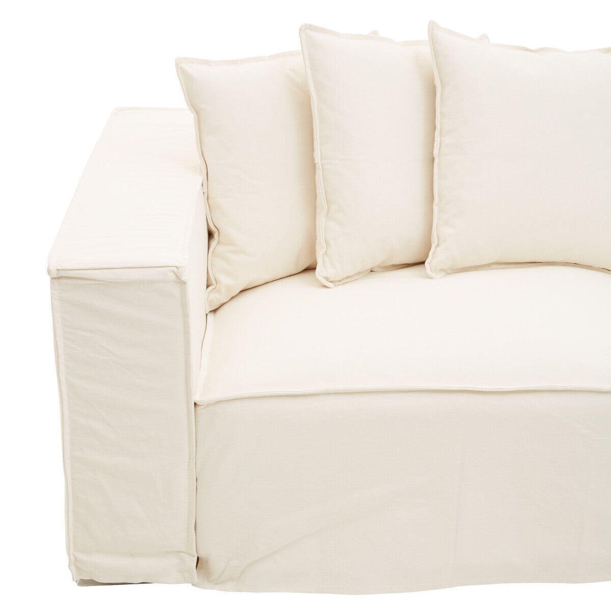 Marseille Cream Linen 3 Seater Sofa