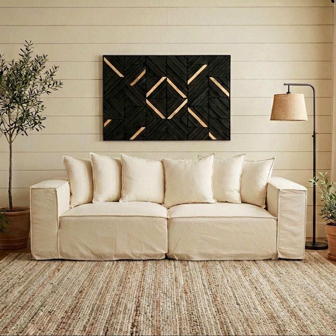 Marseille Cream Linen 3 Seater Sofa