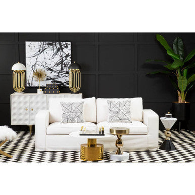 Valensole Cream Fabric 3 Seater Sofa