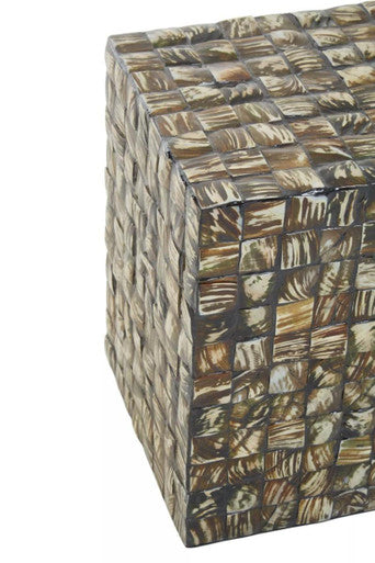 Branna Natural Shell Inlay Square Side Table
