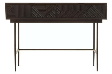Jakara Black Finish Wooden 2 Drawer Console Table
