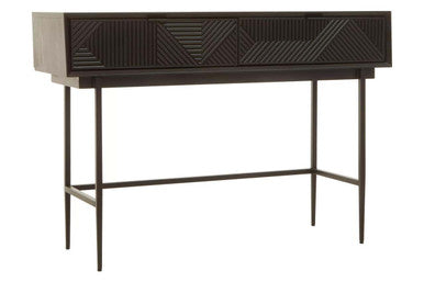 Jakara Black Finish Wooden 2 Drawer Console Table