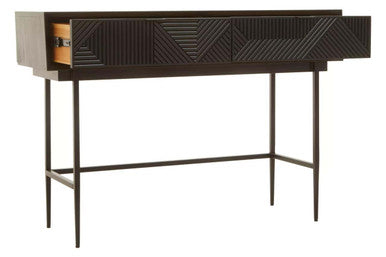 Jakara Black Finish Wooden 2 Drawer Console Table