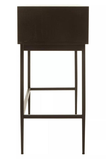Jakara Black Finish Wooden 2 Drawer Console Table
