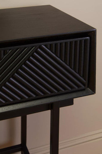 Jakara Black Finish Wooden 2 Drawer Console Table