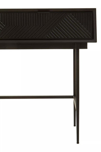 Jakara Black Finish Wooden 2 Drawer Console Table