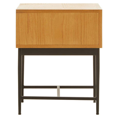 Jakara Natural Finish Oak Veneer 1 Drawer Side Table