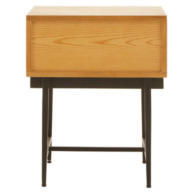 Jakara Natural Finish Oak Veneer 1 Drawer Side Table