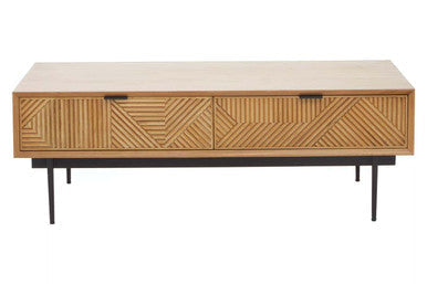 Jakara Natural Finish Oak Veneer 2 Drawer Coffee Table