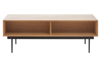 Jakara Natural Finish Oak Veneer 2 Drawer Coffee Table
