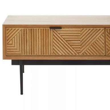 Jakara Natural Finish Oak Veneer 2 Drawer Coffee Table