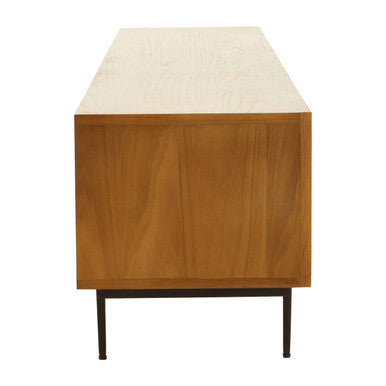 Jakara Natural Wood Finish Carved Media Unit