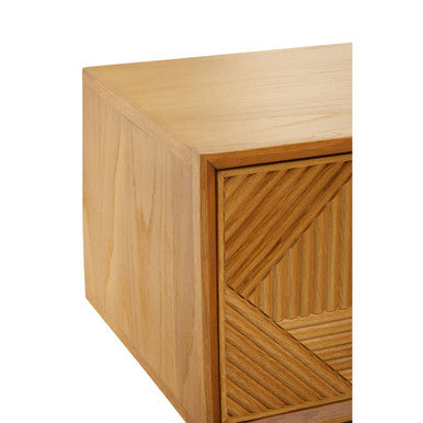 Jakara Natural Wood Finish Carved Media Unit