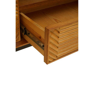 Jakara Natural Wood Finish Carved Media Unit