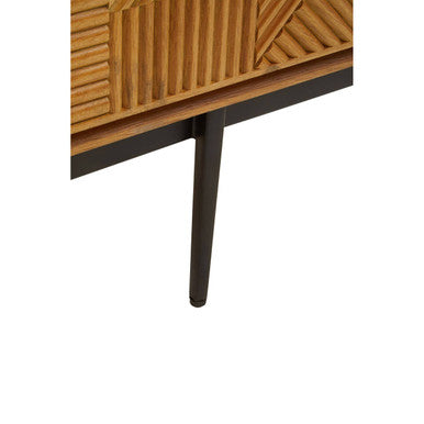 Jakara Natural Wood Finish Carved Media Unit