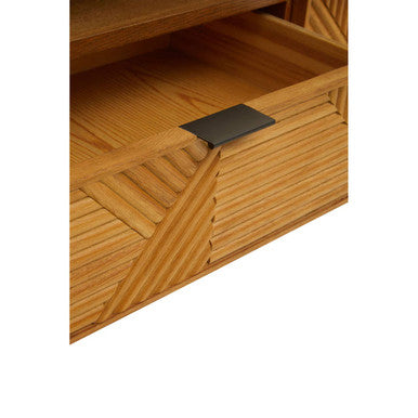 Jakara Natural Wood Finish Carved Media Unit
