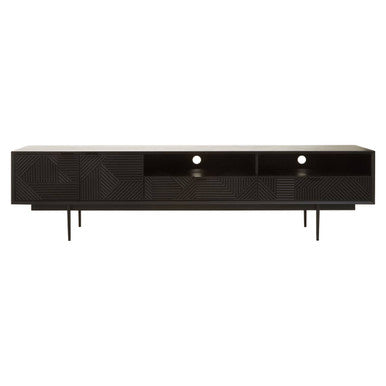 Jakara Black Wood Finish Carved Media Unit