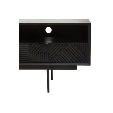 Jakara Black Wood Finish Carved Media Unit