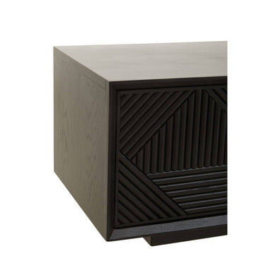 Jakara Black Wood Finish Carved Media Unit