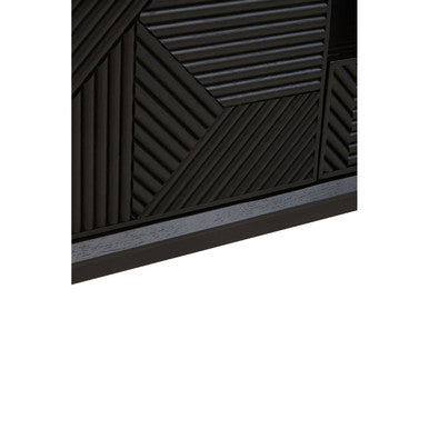 Jakara Black Wood Finish Carved Media Unit