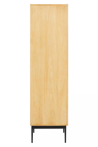 Jakara Natural Finish Oak Veneer Cabinet with Drawers