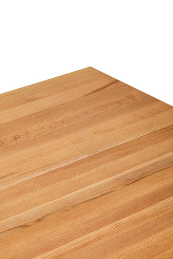 Jarloi Oak Wood and Gold Finish Square Coffee Table